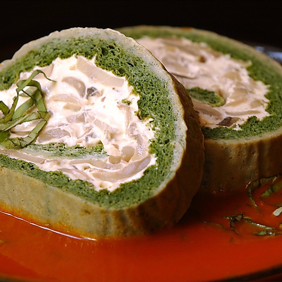 Spinach Roulade with Tomato Basil Sauce ©Kevin Ashton 2003