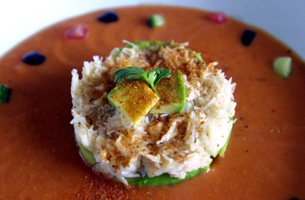 Tian of Avocado and Crab with Gazpacho ©Kevin Ashton