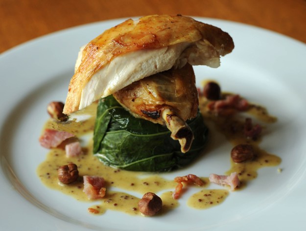 Roast Chicken with Hazelnut pan juices © Kevin Ashton
