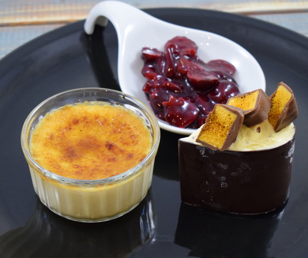 White Chocolate Crème Brulee with Crunchie Ice cream © Kevin Ashton 2008