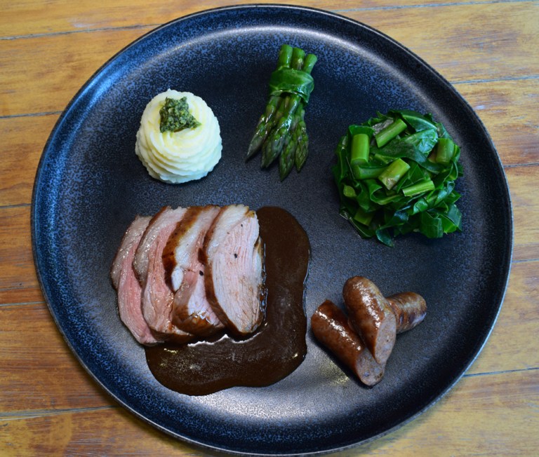 Lamb Rump with Spicy Merguez sausage ©Kevin Ashton 2021
